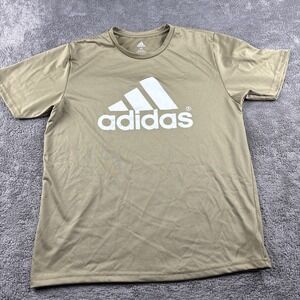 Adidas Short Sleeve‎ T-shirt Mens Medium Beige Performance